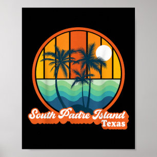 Vintage South Padre Island Texas Sommartiotalet Be Poster