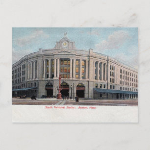 Vintage South RR Station Boston MORSA Vykort