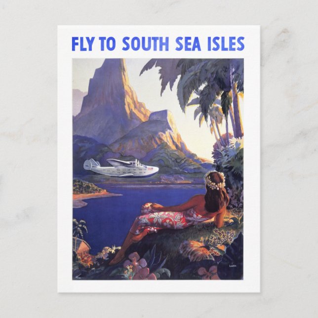 Vintage South Sea Isles Travel Vykort (Framsida)