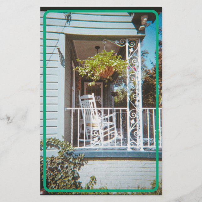Vintage Southern Porch Stationary Brevpapper (Framsida)
