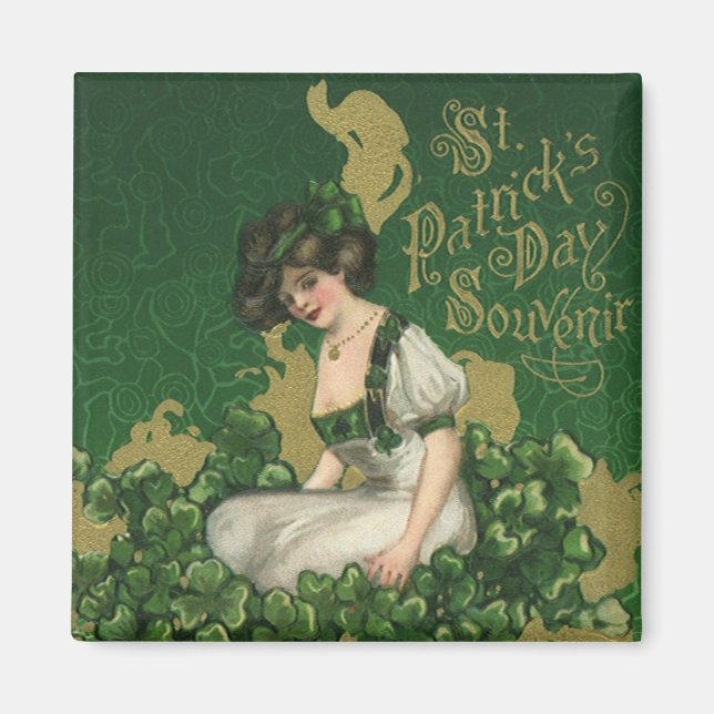 Vintage souvenir från St. Patrick's Day, irländsk  Magnet (Framsidan)