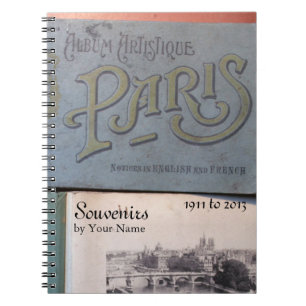Vintage Souvenirs de Paris Personlig Notebook 3 Anteckningsbok