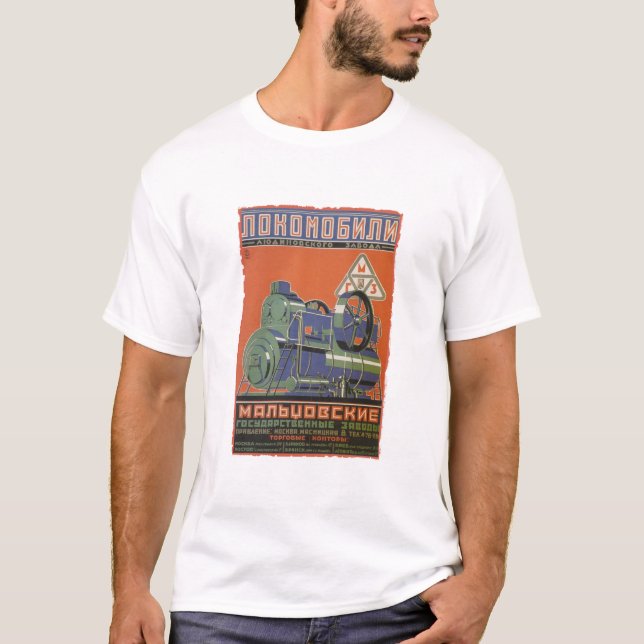 Vintage soviet locomotive ad tröja (Framsida)