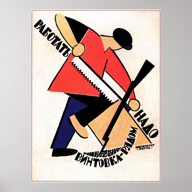 Vintage Sovjetarbetare Poster propaganda (Framsidan)