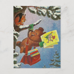Vintage sovjetiskt nyår/julpostkort vykort