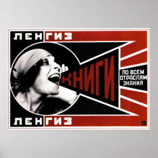 Vintage Sovjetunionen Bok Publisher Ad Poster