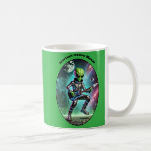 Vintage Space Alien Martian spelar Guitar URM Kaffemugg