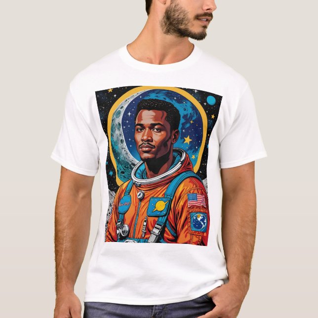 Vintage Space Explorer Astronaut T-Shirt (Framsida)