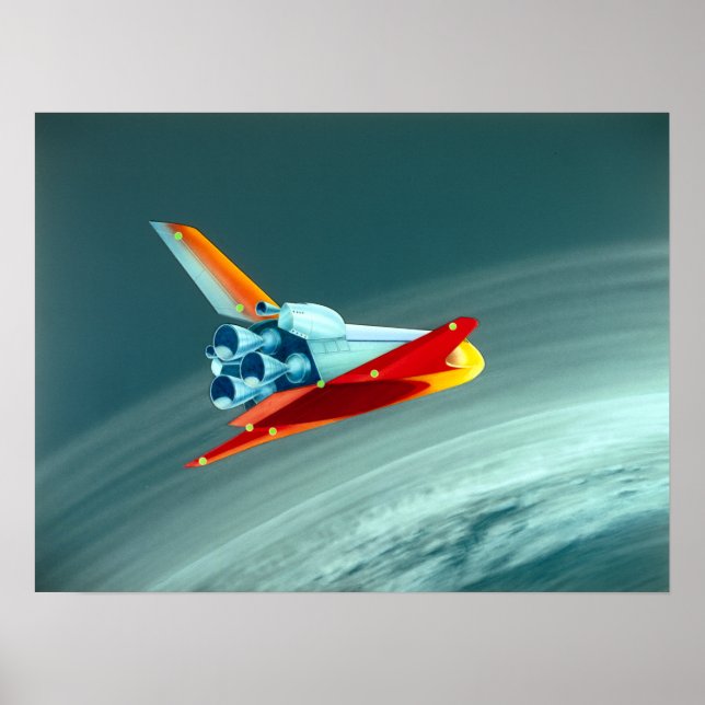 Vintage Space Shuttle Concept Art Poster (Framsidan)