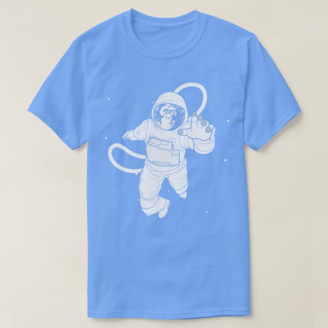 Vintage Space Travel Monkey Astronaut T Shirt (Design framsida)