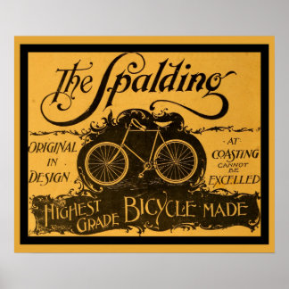 Vintage Spalding Bicycle Poster