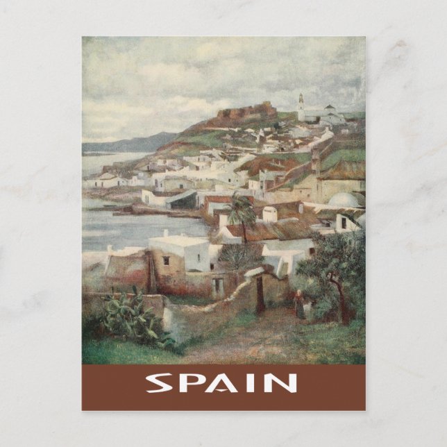 Vintage Spanien Ayamonte Vykort (Framsida)