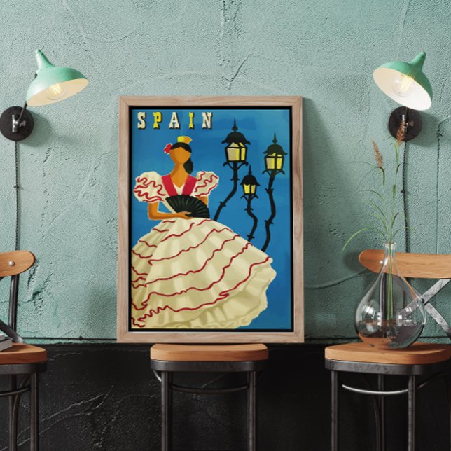 Vintage Spanien Black Gräns Retro Travel Poster (Skapare uppladdad)