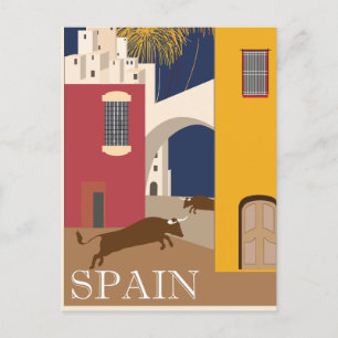 Vintage Spanien Bulls vykort för resor