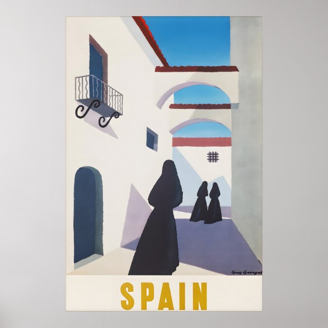 Vintage Spanien Reseskylt Medelhavsgata Poster (Framsidan)