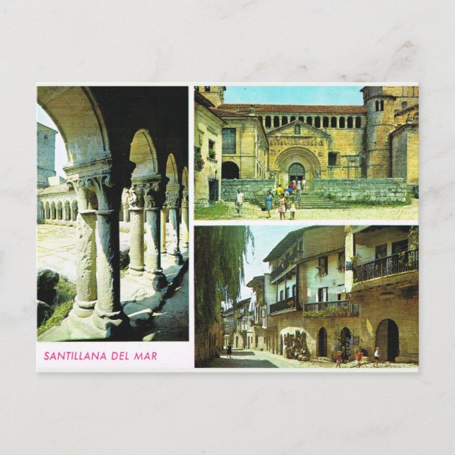 Vintage Spanien, Santillana del mar, Santander Vykort (Framsida)