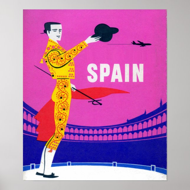 Vintage Spanien Torero Bullfighter Poster (Framsidan)