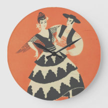 Vintage - spansk stor rund klocka