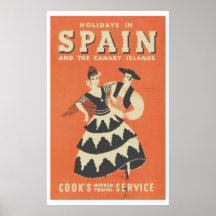 Vintage Spanska reseaffisch