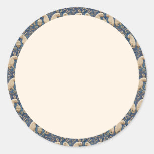 Vintage Spanska Tile Animal Rabbit Tortoise Blue Runt Klistermärke