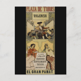 Vintage Spanska tjurfäktningar Valencia Vykort