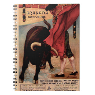Vintage - Spanska tjurfäktningsfotoanteckningsbok Anteckningsbok
