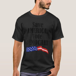 Vintage Spara America Vote Democrat Flagga T Shirt