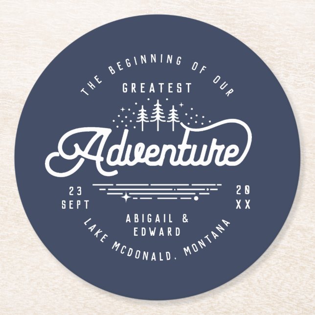 vintage spara datum meddelande underlägg papper rund (Framsidan)