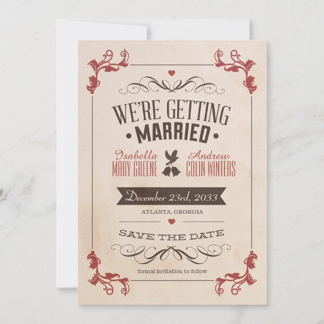 Vintage Spara datum Spara Datumet (Framsida)