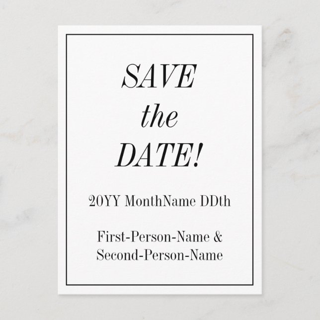 Vintage "SPARA DATUM!" vykort (Framsida)