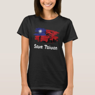 Vintage Spara Taiwan med stöd för Taiwans Flagga T Shirt