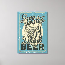 Vintage Spara Vatten Drink Beer ManCave