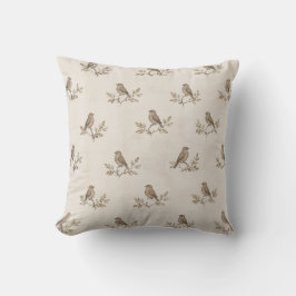 Vintage Sparrow Botanisk Kuddcover Kudde