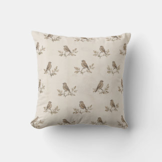 Vintage Sparrow Botanisk Kuddcover Kudde