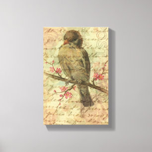 Vintage Sparrow Canvastryck