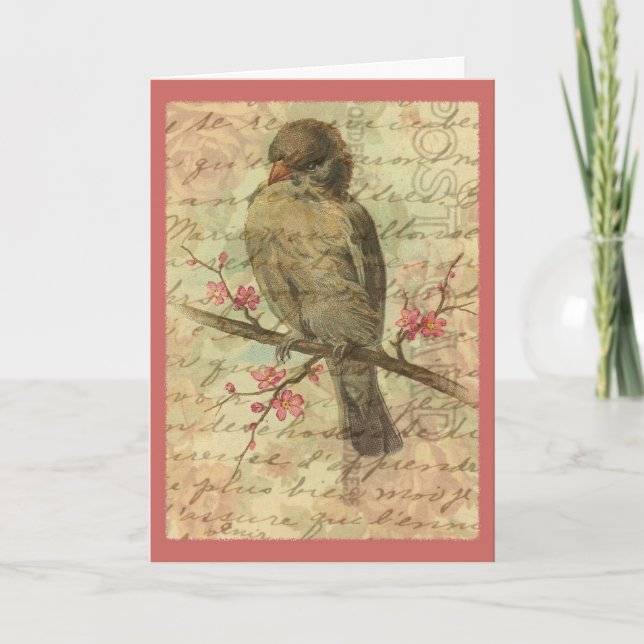 Vintage Sparrow Kort (Framsida)