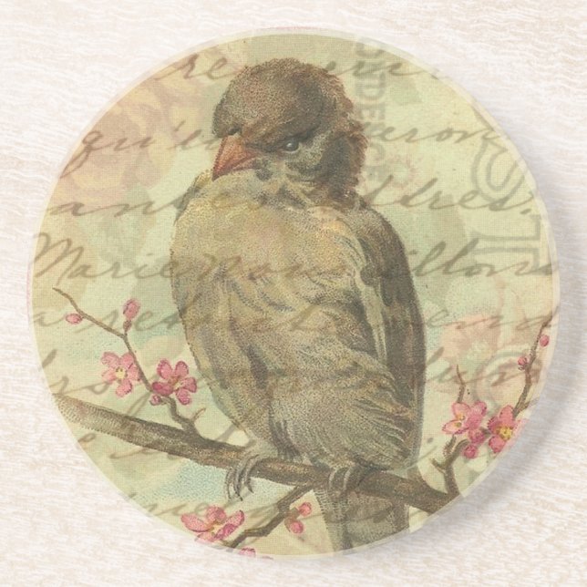 Vintage Sparrow Underlägg Sandsten (Framsidan)