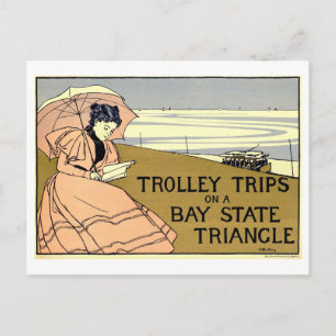 Vintage Spårvagnsresor på Bay State Triangle Vykort