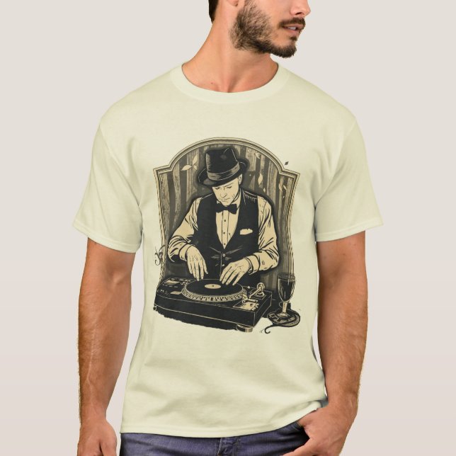 Vintage Speakeasy DJ T-Shirt (Framsida)