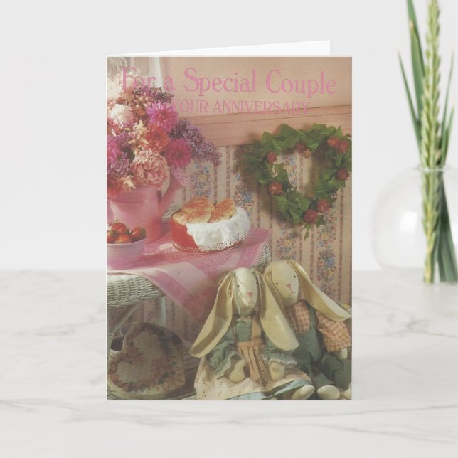 Vintage "Speciellt par"-årsdag Kort (Framsida)