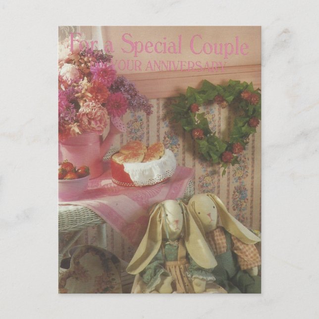 Vintage "Speciellt par"-årsdag Vykort (Framsida)