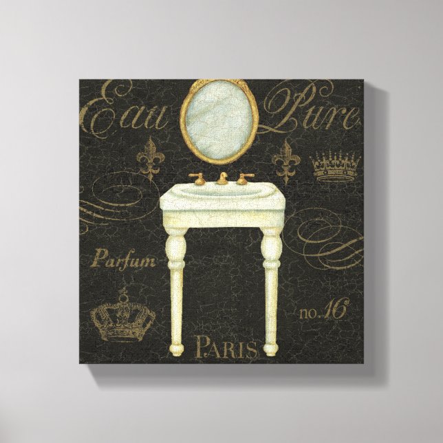 Vintage Spegel och Sink Canvastryck (Framsida)