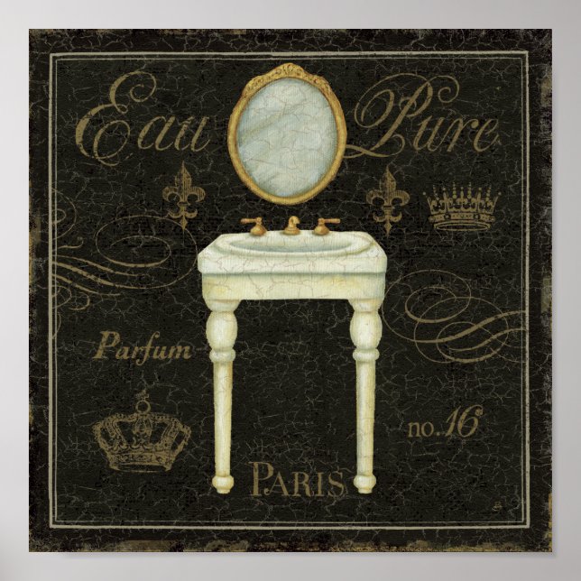 Vintage Spegel och Sink Poster (Framsidan)