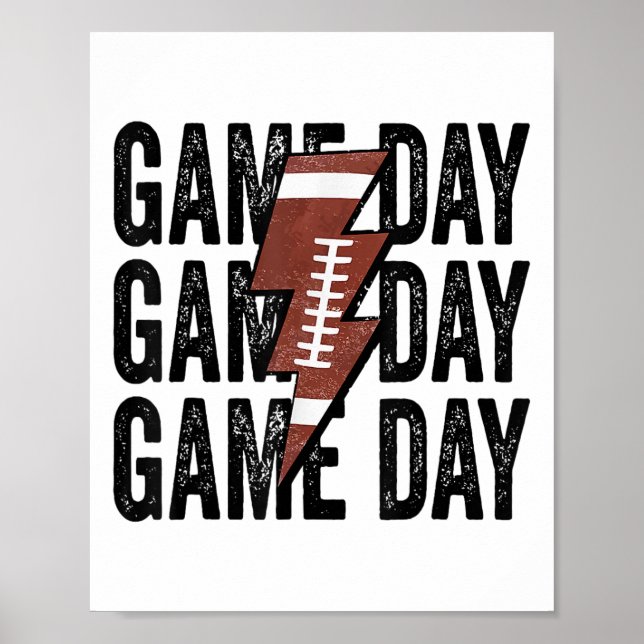 Vintage speldag Fyll Lightning Bolt Rollig Lag  Poster (Framsidan)