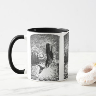 Vintage Sperm Whale Breaching, Marine Life Animals Mugg