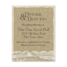 Vintage Spets och Jutesal Receptionskort