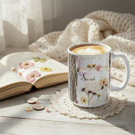Vintage Spets Pressad Blomma Shabby Chic Kaffemugg