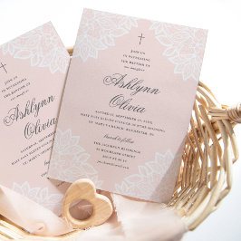 Vintage spets rosa dop & dopceremoni meddelande