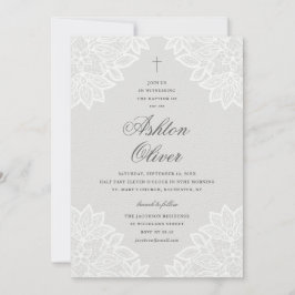 Vintage Spetsgrå Religiös Dop & Dopceremoni Meddelande