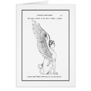 Vintage Sphinx-illustration Hälsningskort